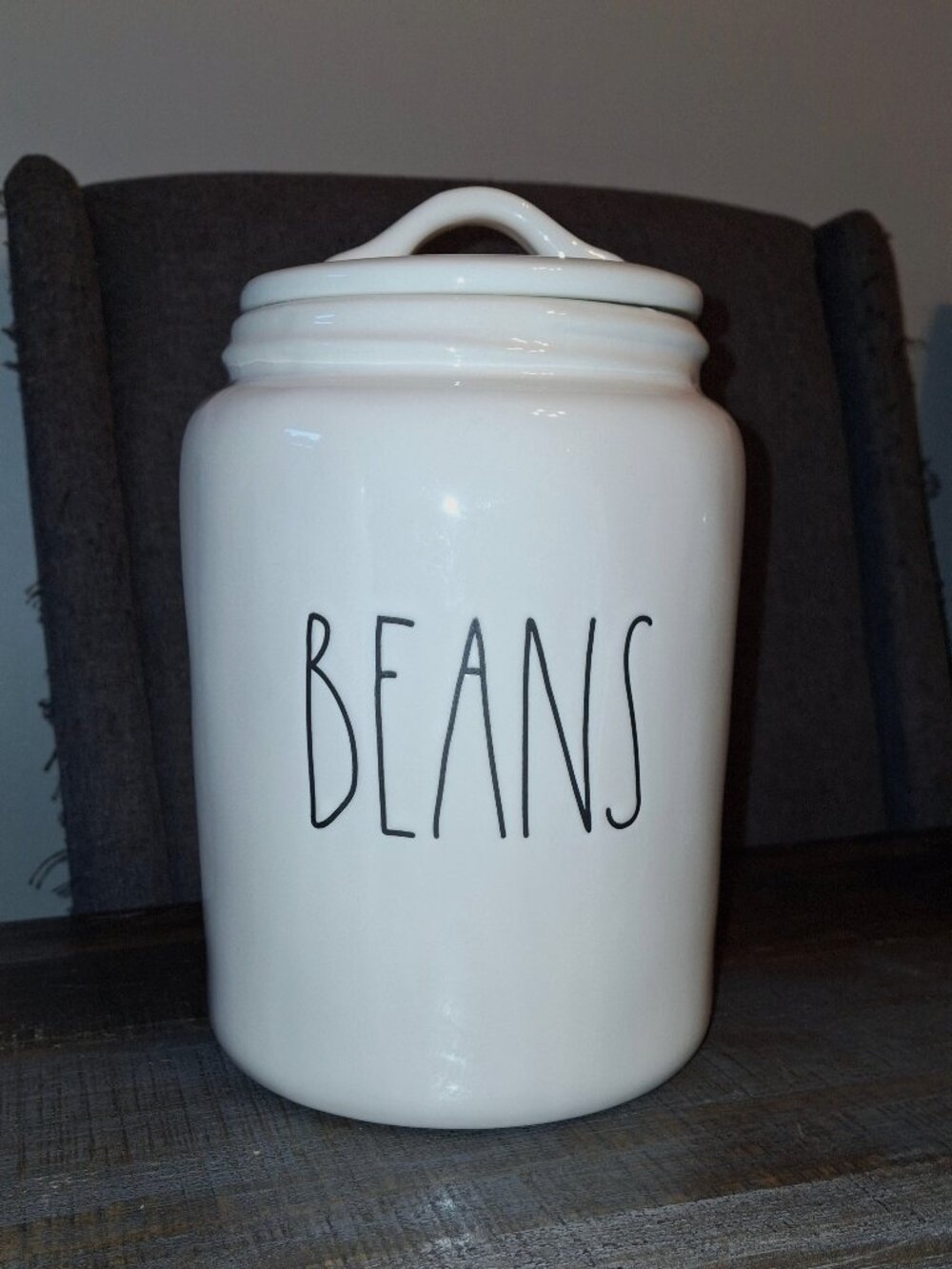 🫘NWOT Rae Dunn White BEANS Large Ceramic Canister